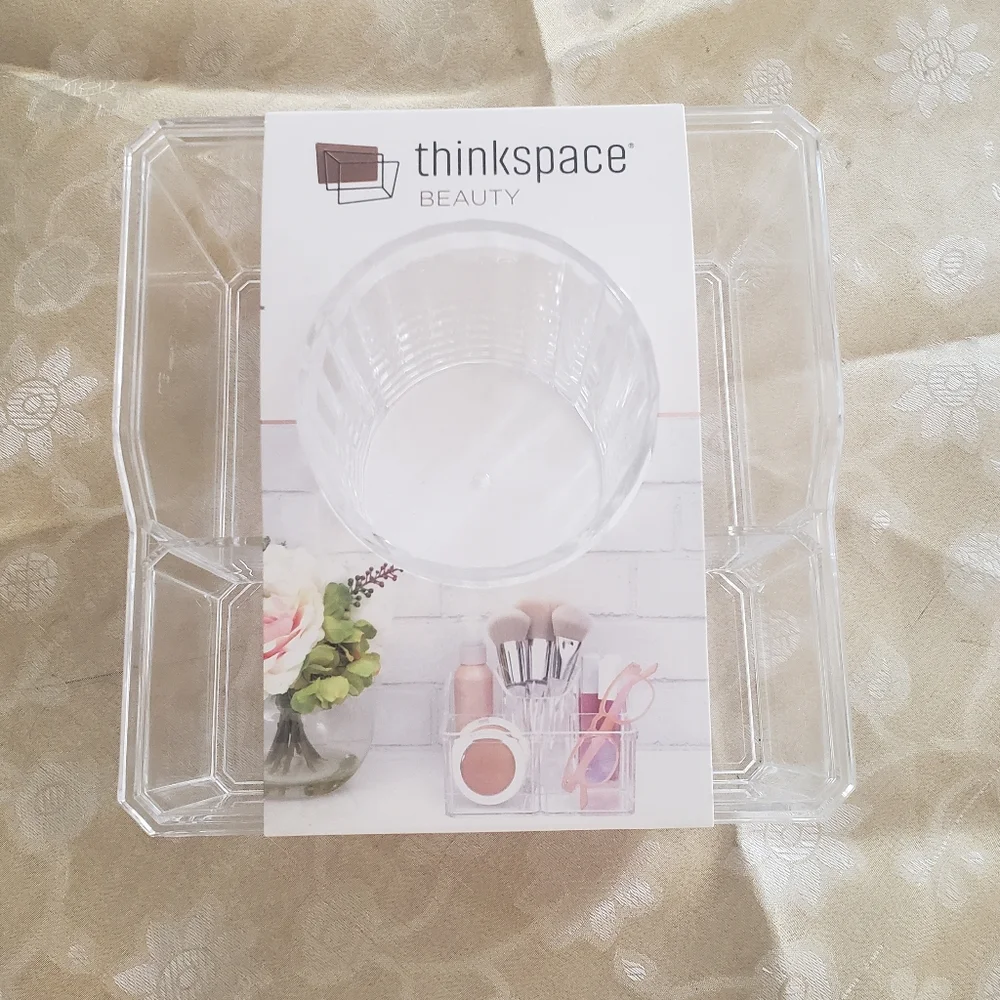 Thinkspace Clear Acrylic Beauty Makeup Cosmetic Organizer NWT